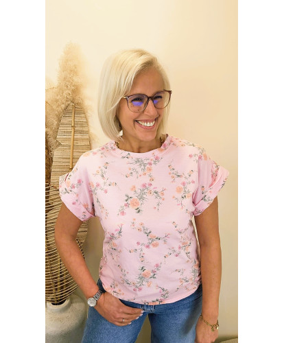 T-Shirt Floral “Rose Tender” - Melanie