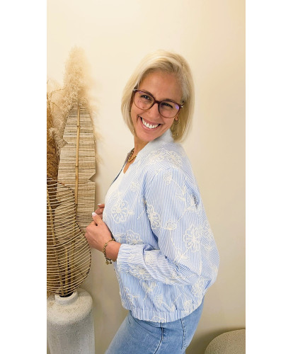 Bombers “Blue Broderie” - Camelia