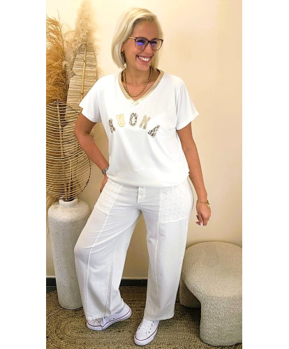 Pantalon “Lumière Brodée” -...