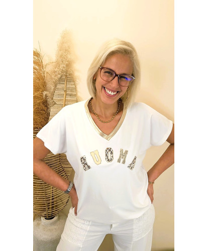 T-Shirt Blanc “Amour Lumière” - Brune