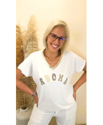 T-Shirt Blanc “Amour Lumière” - Brune