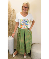 Jupe Kaki Dolce Pois - Emma