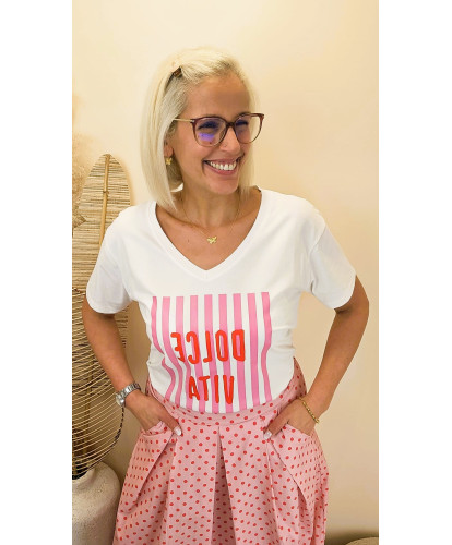 T-Shirt Dolce Vita Rayé -...