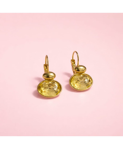 Boucles d’Oreilles acier Pierre Soleil