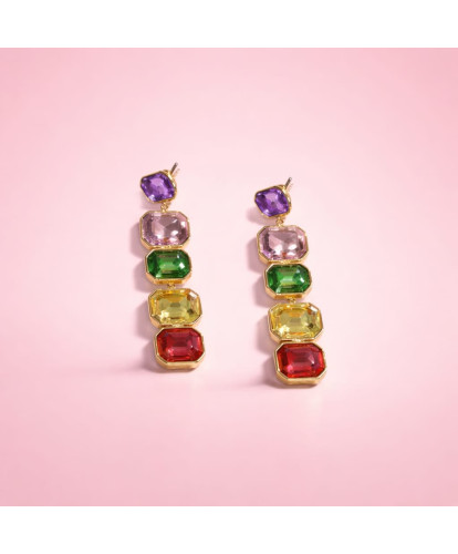 Boucles d’Oreilles Acier Rainbow Chic