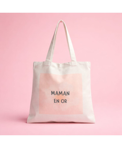 Tot Bag Coton Maman en Or