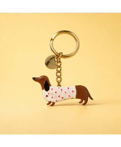 Porte-Clés Acier Teckel Love
