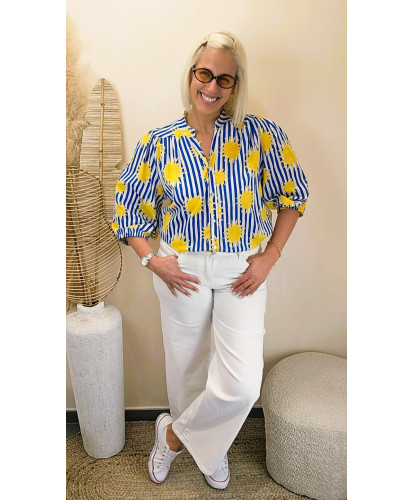 Jeans Wide Leg Blanc 7/8 - Diane