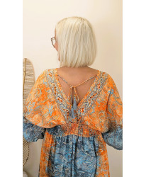 Robe Soie Dolce Paisley Sunset India - Julia