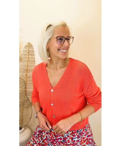 Gilet Maille Corail...