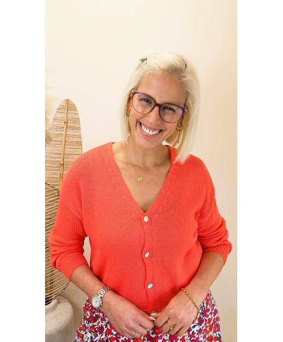 Gilet Maille Corail Lumineux - Leaticia