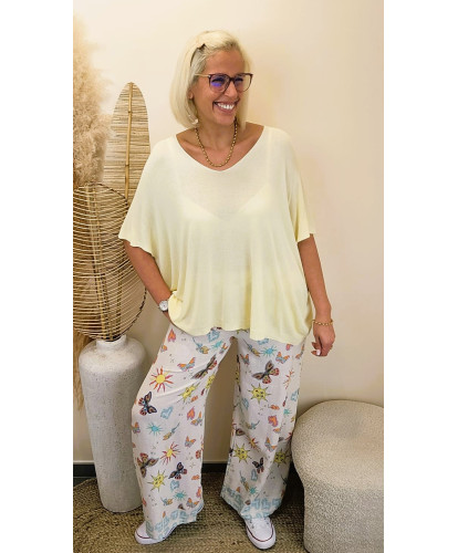 Pantalon Wide Leg Imprimé “Sunny Butterfly” - Danielle