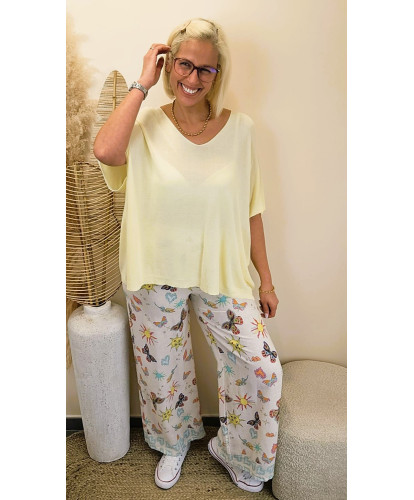 Pantalon Wide Leg Imprimé “Sunny Butterfly” - Danielle