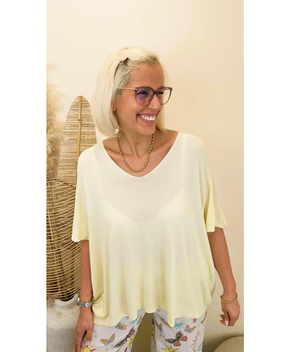 Blouse Oversize Maille Fine “Butter Yellow” - Carmen