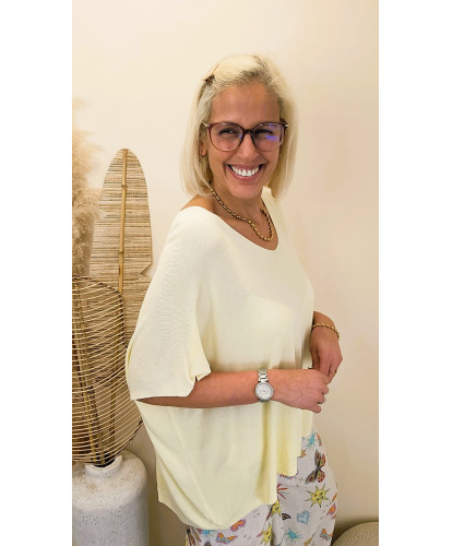 Blouse Oversize Maille Fine “Butter Yellow” - Carmen