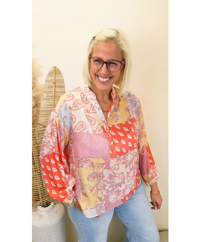 Blouse Oversize Imprimé “Sunset Paisley” - Elyana