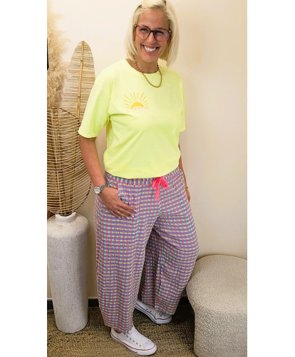 Pantalon Large Gaufré “Candy Summer” - Pantalon large gaufré “Candy Summer”