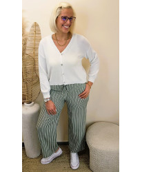 Gilet Maille Douce Blanc - Leaticia