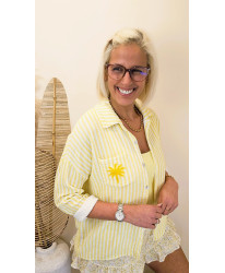 Chemise Gaz de Coton “Sunny Palm” - Noemie