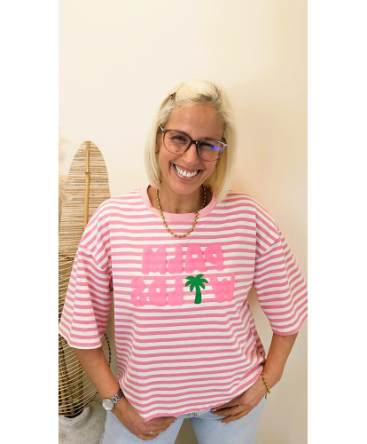 T-Shirt Rayé “Palm Vibes” - Elsa