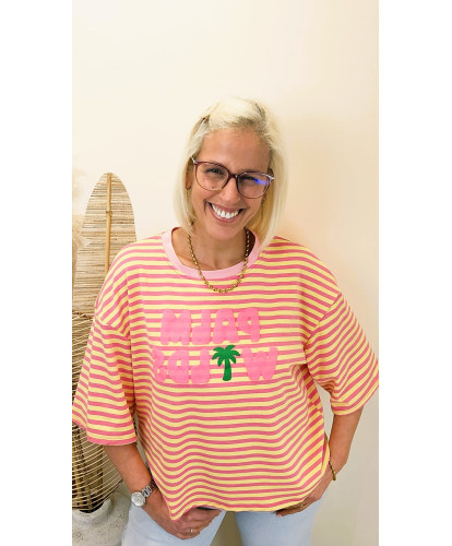 T-Shirt Rayé “Sunset Palm” - Elsa