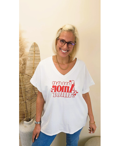 T-Shirt “Amour Pop”/Rouge -...