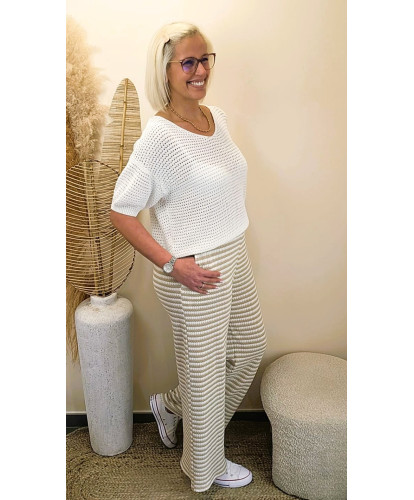 Pantalon Souple Gaufré “Sandy Waves” - Yasmine