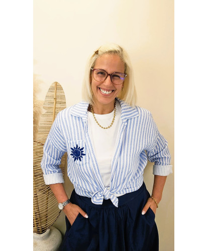 Chemise Gaz de Coton “Blue Sunshine” - Noemie