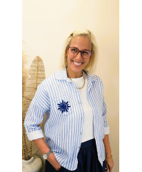 Chemise Gaz de Coton “Blue Sunshine” - Noemie