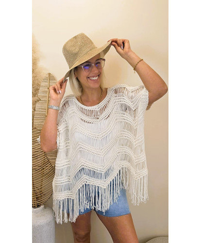 Poncho Beige Paradise- Awa