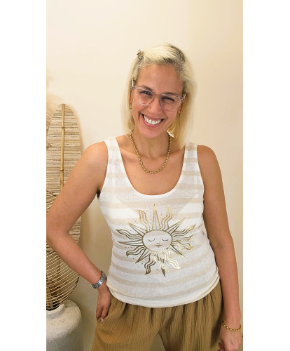 Top Soleil Bohème Sable - Aurore