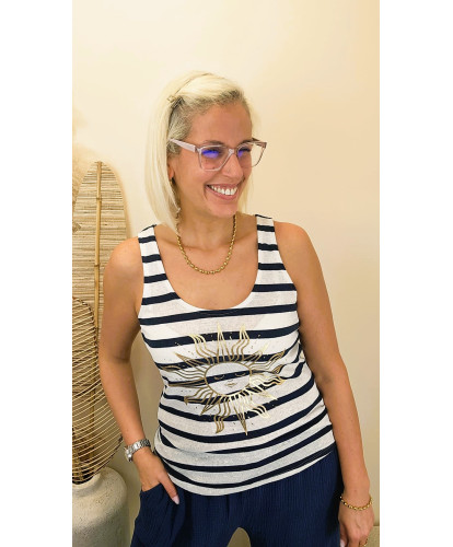 Top Soleil Bohème Marine -...