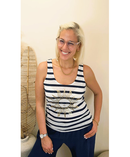 Top Soleil Bohème Marine - Aurore