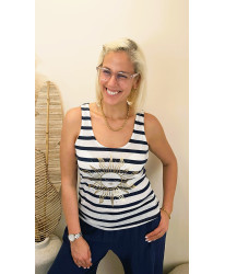 Top Soleil Bohème Marine - Aurore