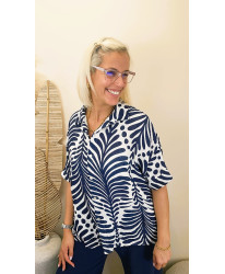 Chemise Gaz de Coton Palma Marine - Sabrina