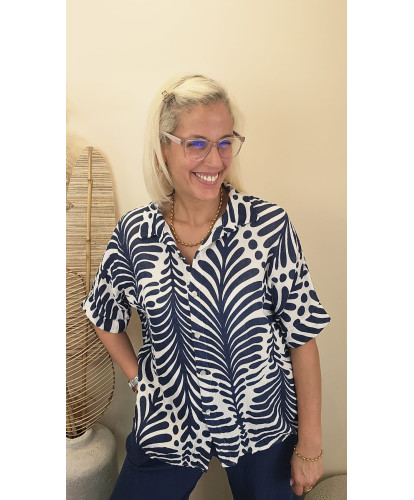 Chemise Gaz de Coton Palma Marine - Sabrina