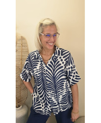 Chemise Gaz de Coton Palma Marine - Sabrina