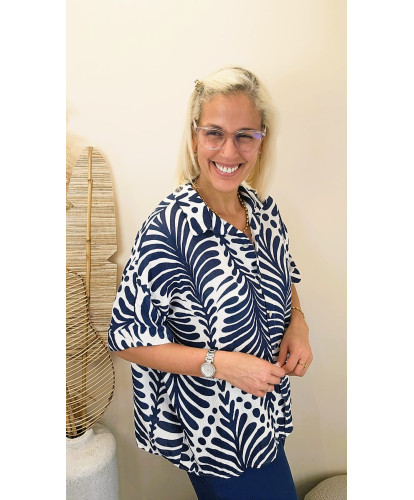 Chemise Gaz de Coton Palma Marine - Sabrina