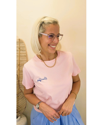 T-Shirt Ciao Bella Rose Poudré - Irene