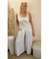 Pantalon Palazzo Sable Lumineux - Bianca