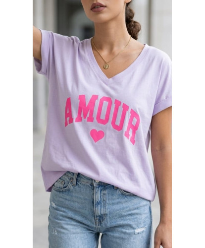 T-Shirt AMOUR Rose Vintage...