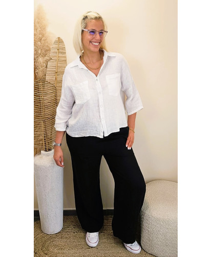 Pantalon Lin "Luna Noir" -...