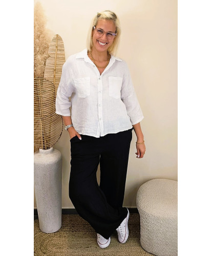 Pantalon Lin "Luna Noir" - Vanessa