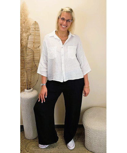 Pantalon Lin "Luna Noir" - Vanessa
