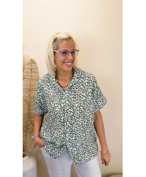 Chemise Gaz de Coton "Léo Kaki" - Lana