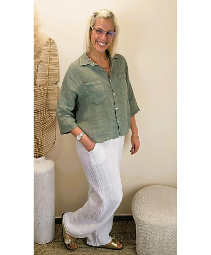 Pantalon Lin "Breeze Blanc"...