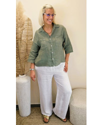 Pantalon Lin "Breeze Blanc" - Vanessa