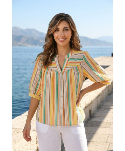 Blouse "Soleil de Capri" - Blanche