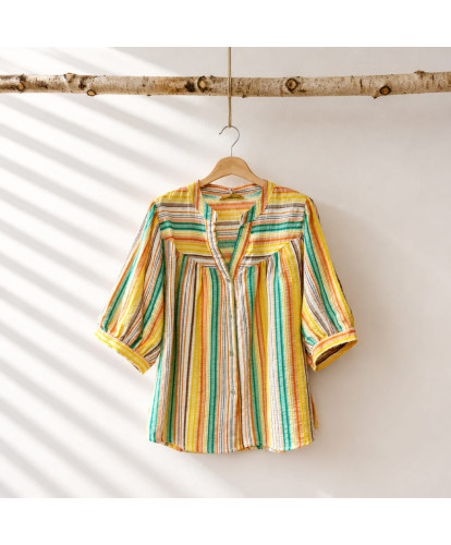 Blouse "Soleil de Capri" - Blanche