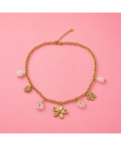 Collier Accier Fleur d'Eté